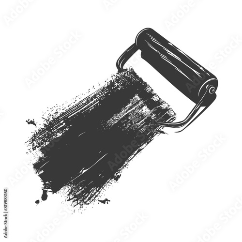 Silhouette paint roller black color only