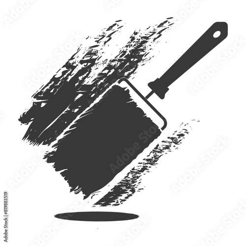 Silhouette paint roller black color only