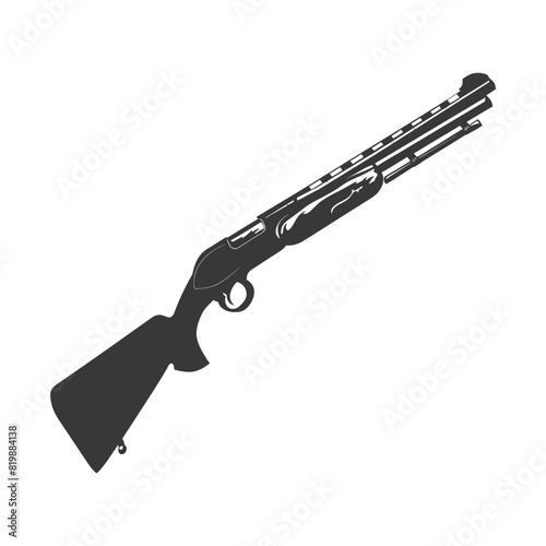 Silhouette shotgun gun military weapon black color only