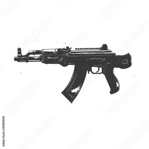 Silhouette shotgun gun military weapon black color only