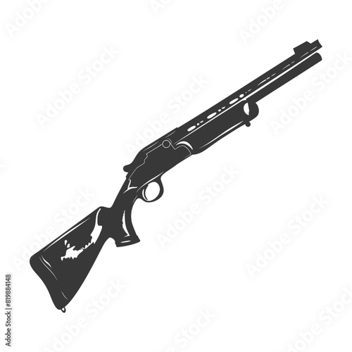 Silhouette shotgun gun military weapon black color only