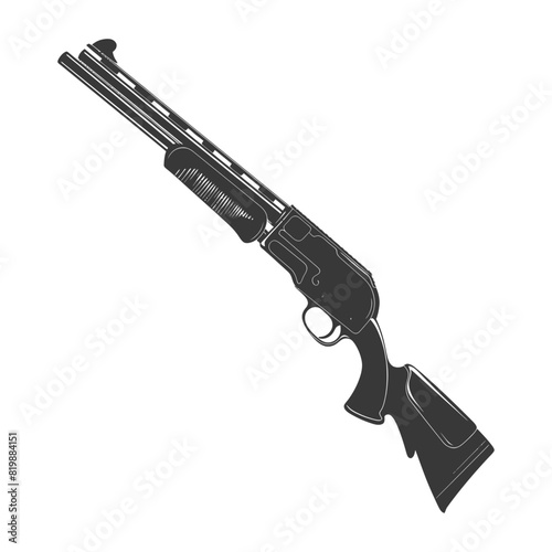 Silhouette shotgun gun military weapon black color only