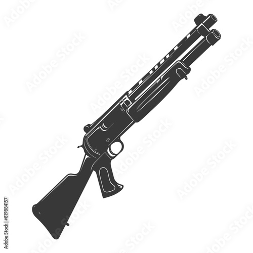 Silhouette shotgun gun military weapon black color only