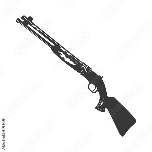 Silhouette shotgun gun military weapon black color only