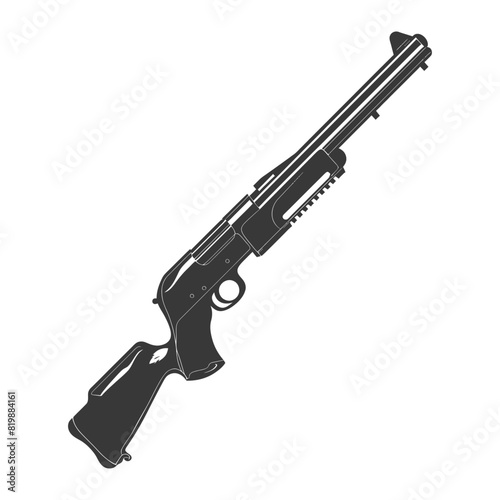 Silhouette shotgun gun military weapon black color only