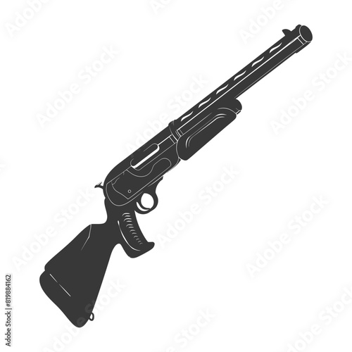 Silhouette shotgun gun military weapon black color only