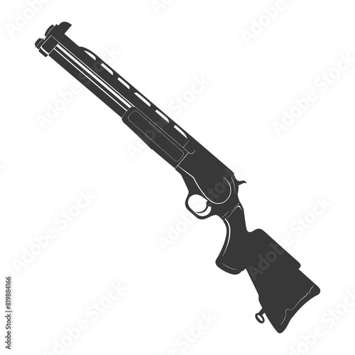 Silhouette shotgun gun military weapon black color only
