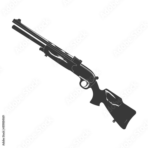 Silhouette shotgun gun military weapon black color only