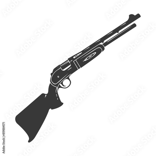 Silhouette shotgun gun military weapon black color only