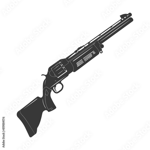 Silhouette shotgun gun military weapon black color only