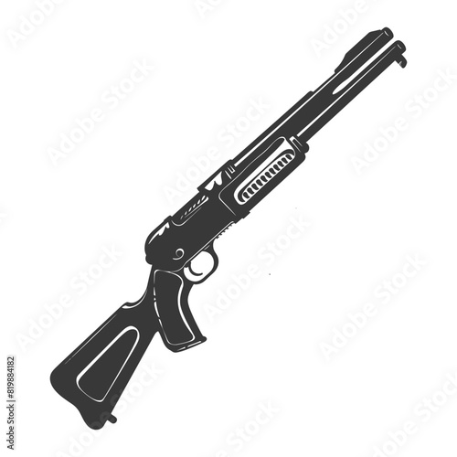 Silhouette shotgun gun military weapon black color only