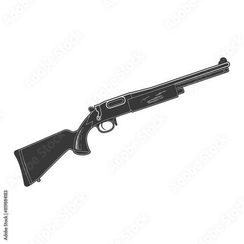 Silhouette shotgun gun military weapon black color only