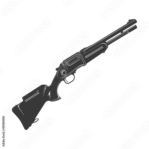 Silhouette shotgun gun military weapon black color only