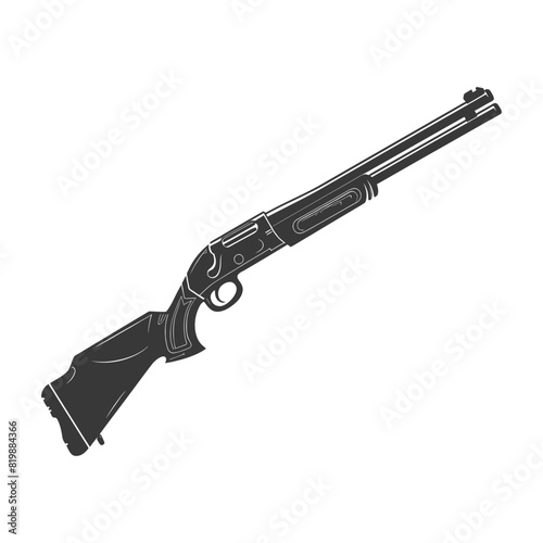 Silhouette shotgun gun military weapon black color only