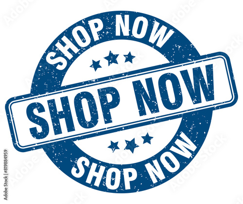 shop now stamp. shop now label. round grunge sign