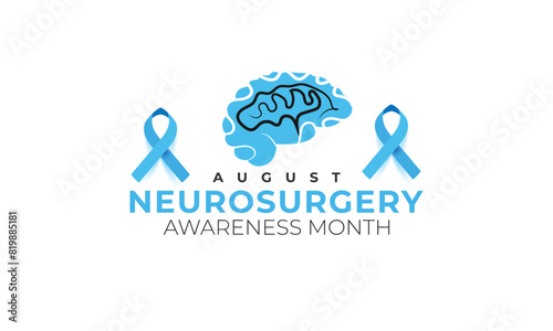 Neurosurgery awareness month. background, banner, card, poster, template. Vector illustration.