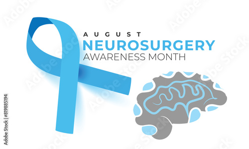 Neurosurgery awareness month. background, banner, card, poster, template. Vector illustration.