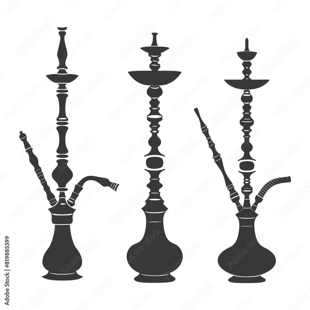 Silhouette Turkish Hookahs black color only Silhouette Turkish Hookahs black color only