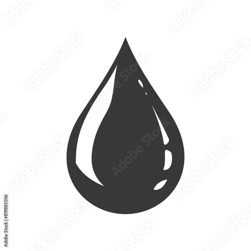 Silhouette water droplet black color only