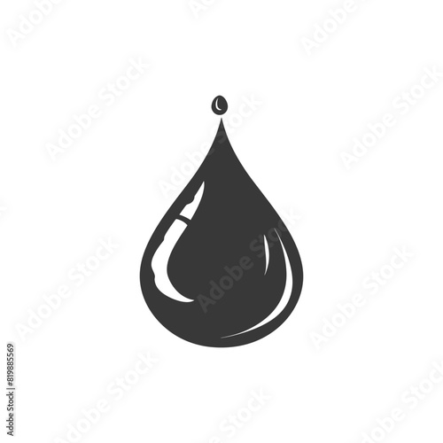 Silhouette water droplet black color only