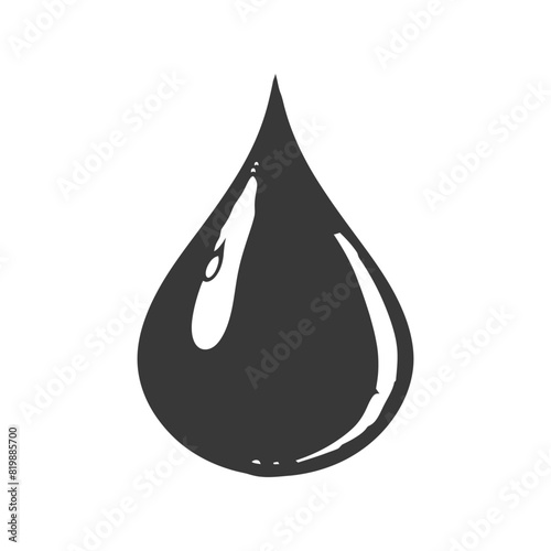 Silhouette water droplet black color only