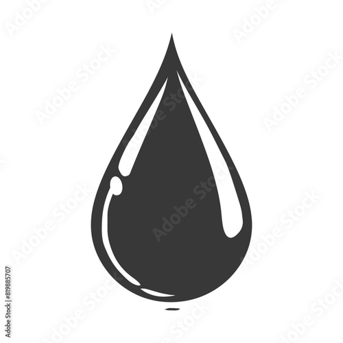 Silhouette water droplet black color only