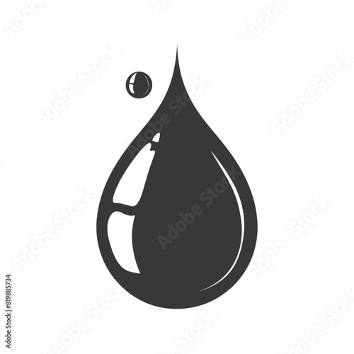 Silhouette water droplet black color only