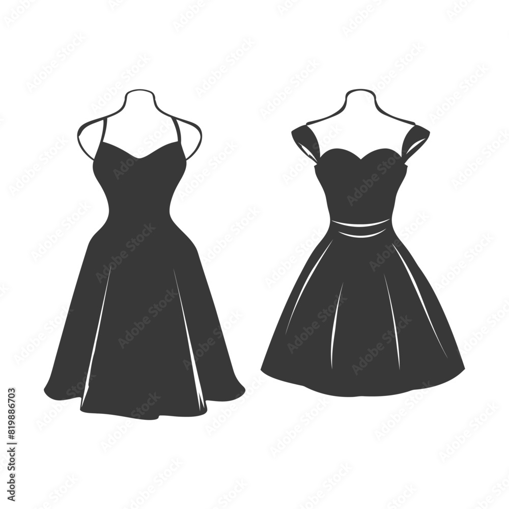 Silhouette women dresses black color only