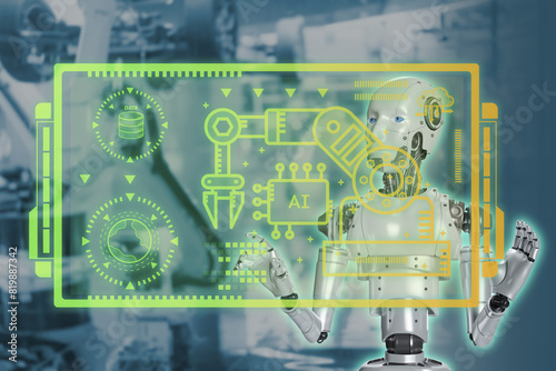 Futuristic robot with advanced interface technology