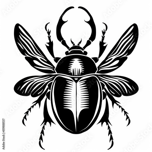 scarab symbol in black ink on a white background