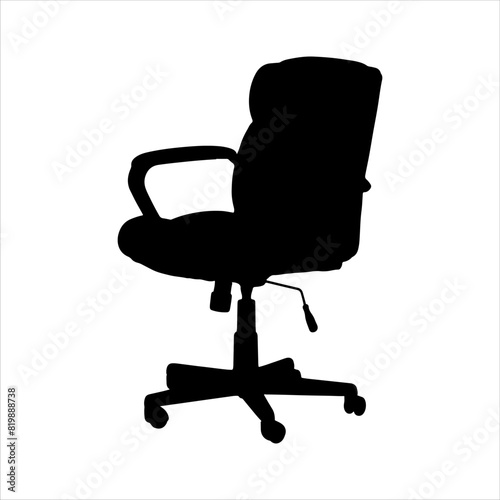 Black office chair silhouette isolated on white background. Office chair icon vector illustration design.