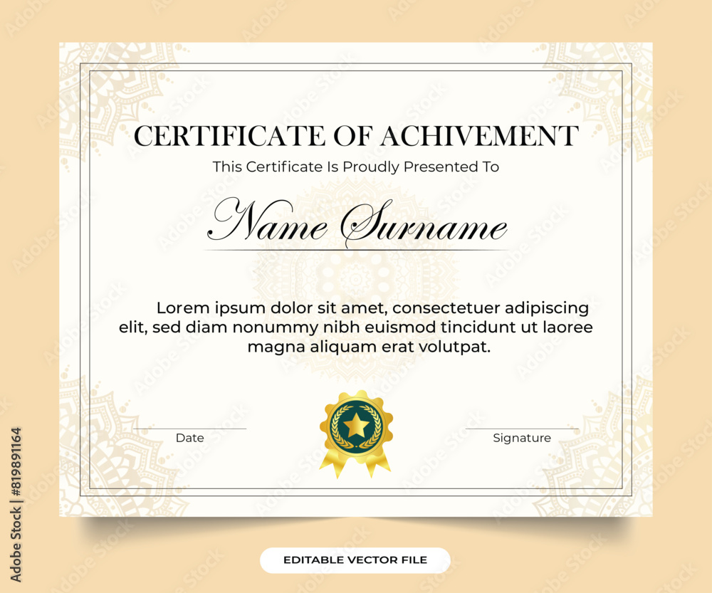 Achievement certificate and credential design collection for academic ...