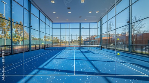 Padel tennis court in an urban environment