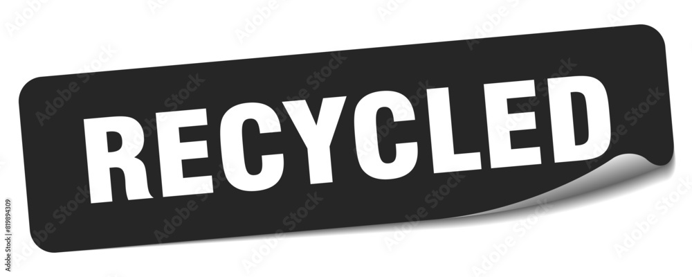 recycled sticker. recycled label recycled sticker. recycled label