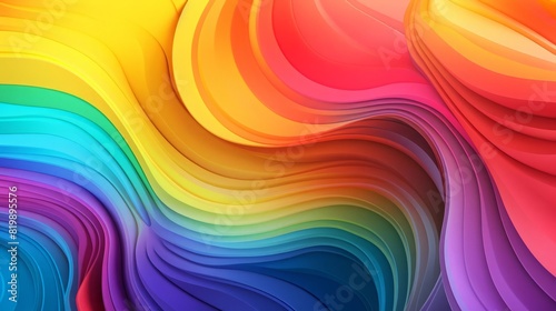 Colorful Pride Month background, celebration of love, close up, focus on the text Pride Month, theme of inclusivity, vibrant, Overlay, backdrop of wavy rainbow patterns