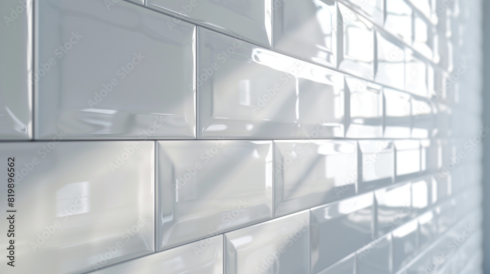Ceramic tile (brick pattern) in white color Ceramic tile (brick pattern) in white color