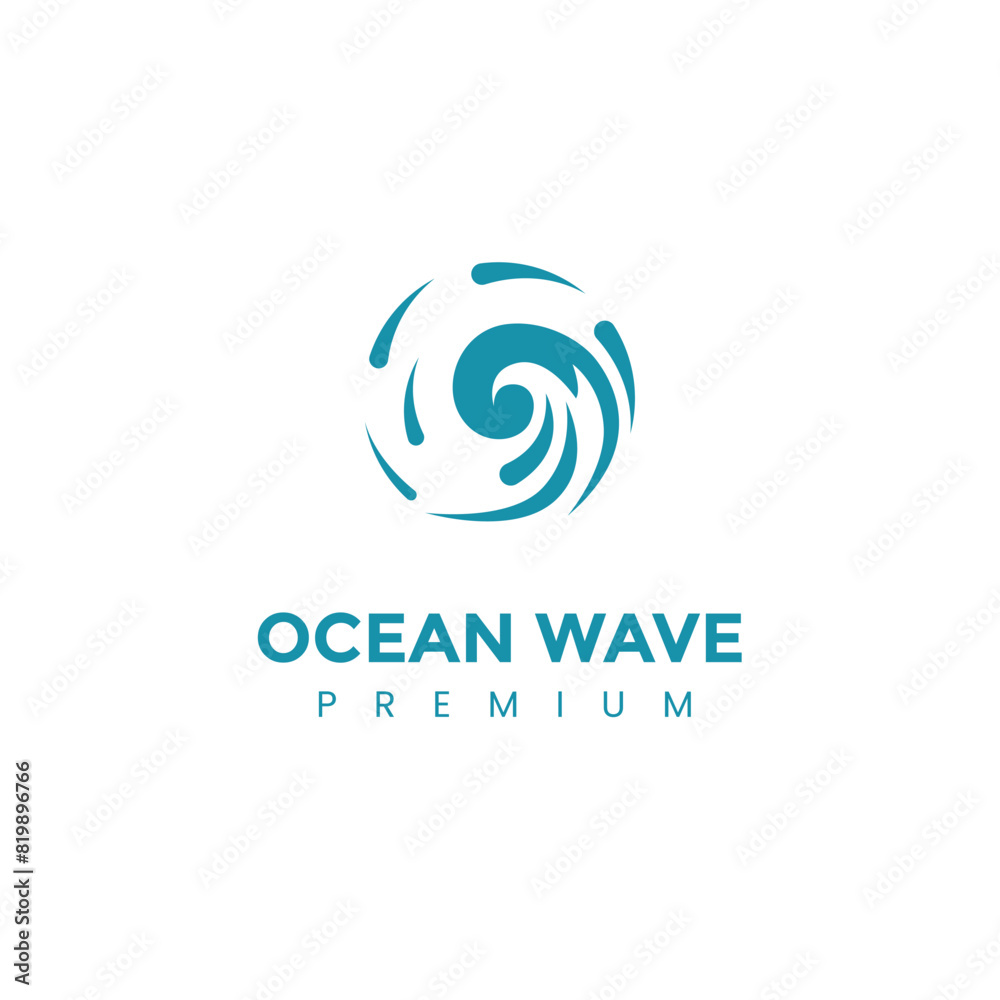 Ocean Wave Logo Template Vector, Ocean simple and modern logo design