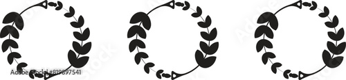 Laurel wreath honor vector in black isolated on a white background.
