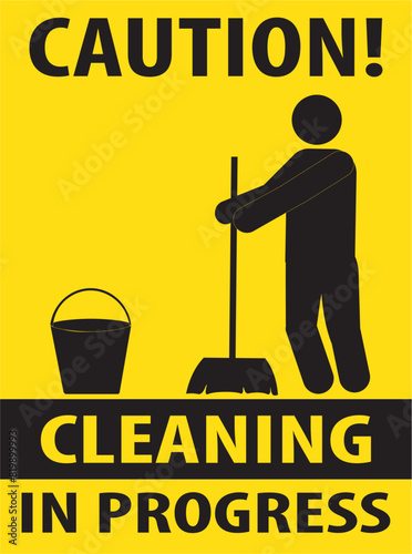 Cleaning in progress sign vector.eps