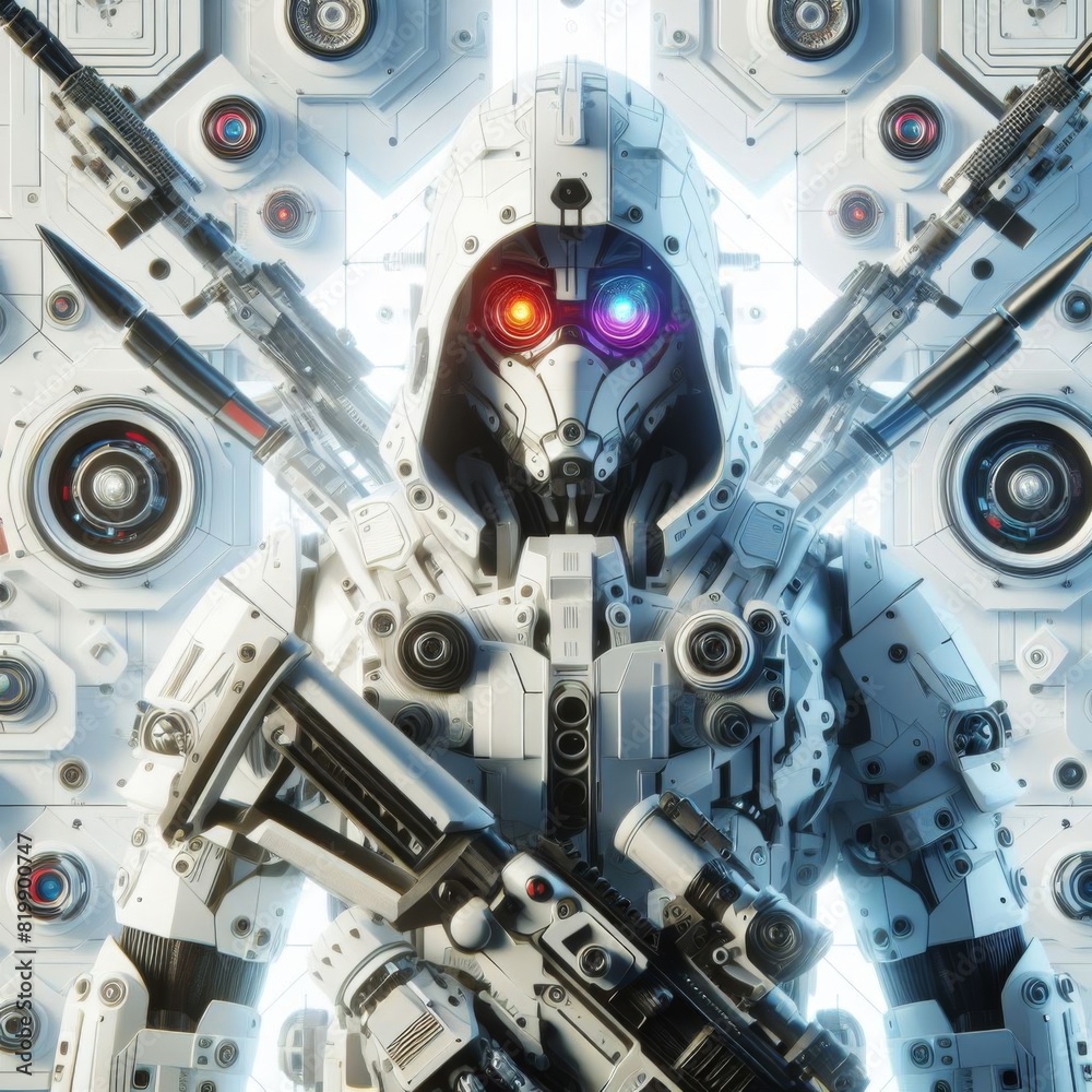 Fototapeta premium a person with a gun and glasses on their head