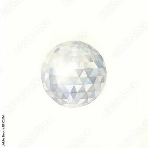 faceted crystal ball with bright highlights