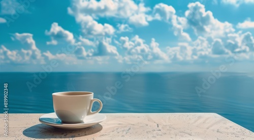 A Cup of Coffee by the Ocean