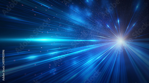 A blue light with a white starburst in the middle