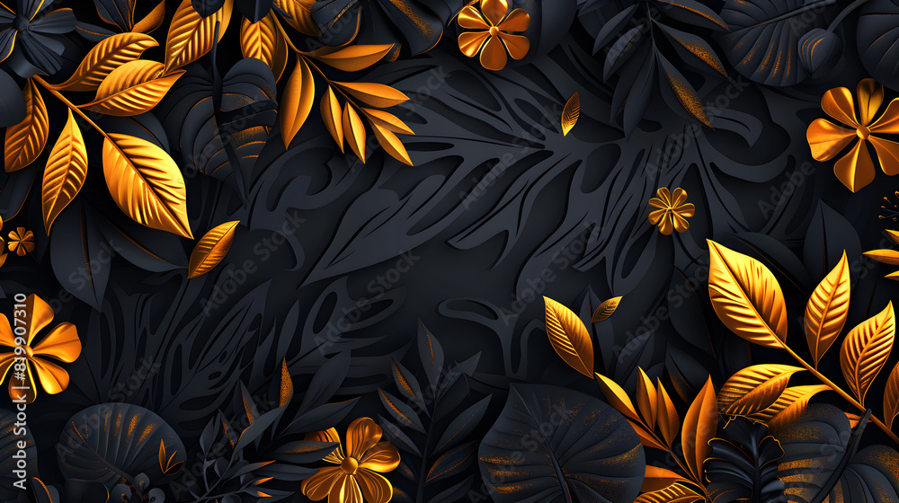 Abstract background with text on a background of golden foliage Abstract background with text on a background of golden foliage