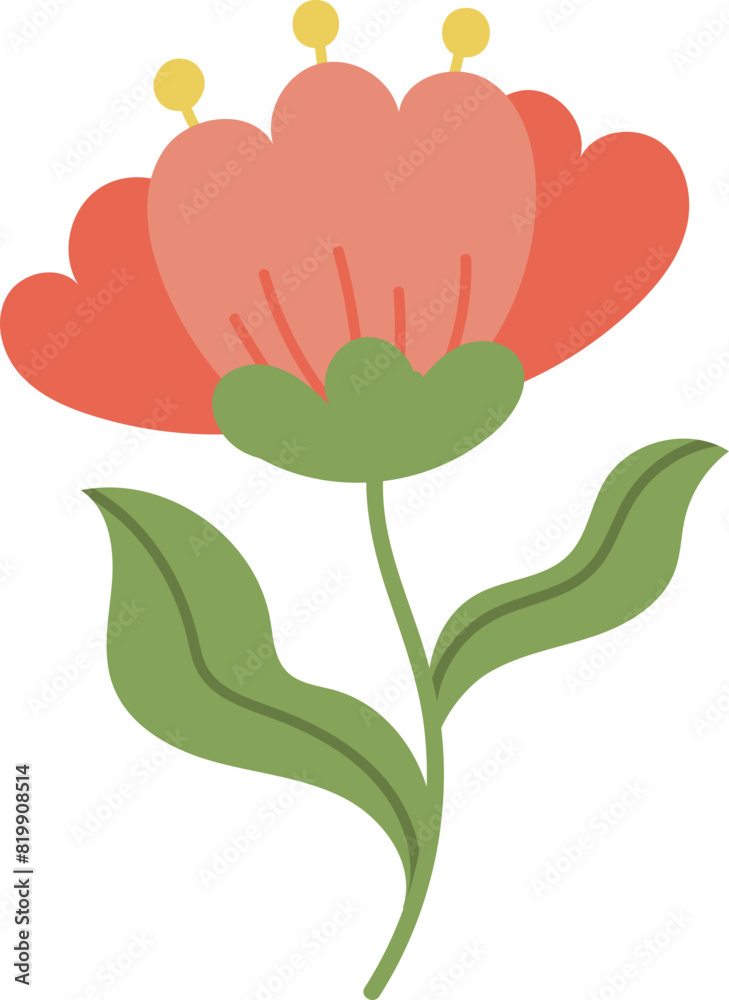 Red flower clipart vector