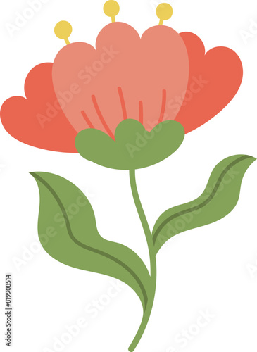 Red flower clipart vector