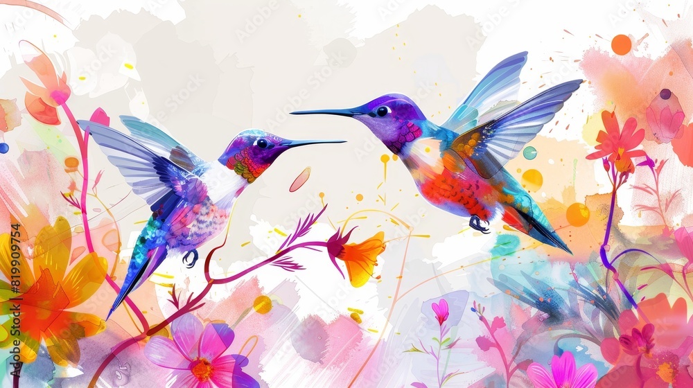 Hummingbird's Floral Dance