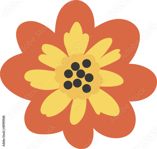 Orange flower clipart vector