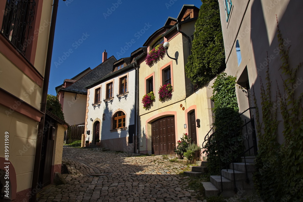 Architecture in old town of Loket in Czech Republic, Europe
