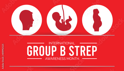 International Group B Strep Awareness Month observed every year in July. Template for background, banner, card, poster with text inscription.